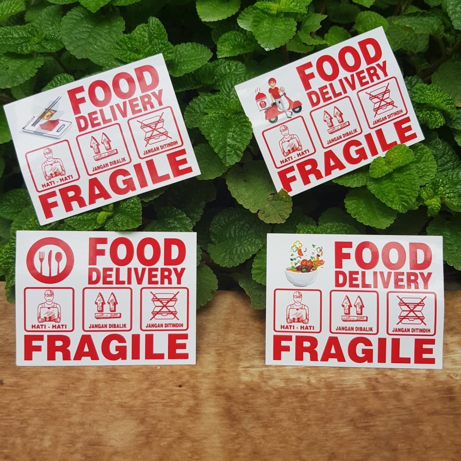 

stiker food delivery stiker makanan fragile 8 x 6 cm