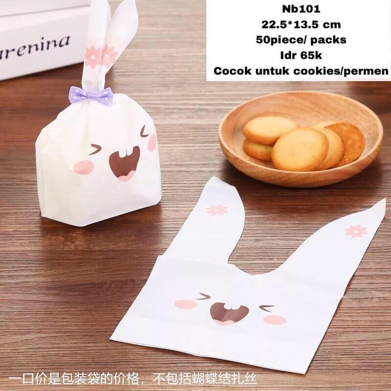 10 pcs plastic bungkus maknan, kemasan makanan lucu, hadiah sourvernir rabbit