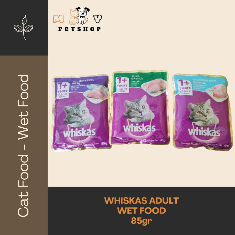 WHISKAS POUCH ADULT 80GR Makanan Basah Kucing Dewasa