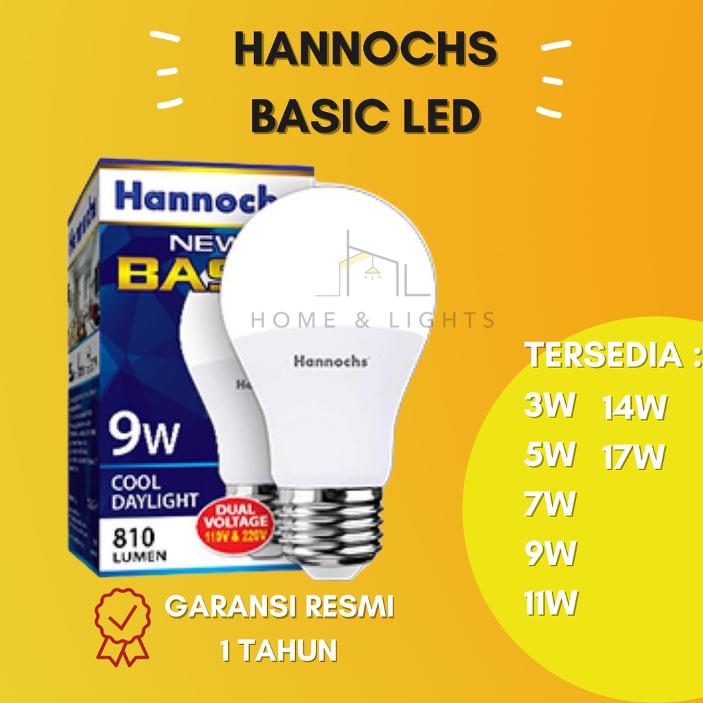 Lampu LED Murah Hannochs Basic LED Bulb 3W 5W 7W 9W 11W 14W 17W