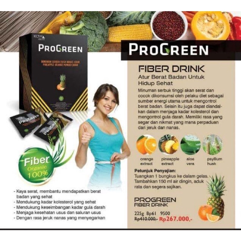 Jual My Way ProGreen Fiber Drink / Detox / Antioksidan Rasa Jeruk Nanas ...