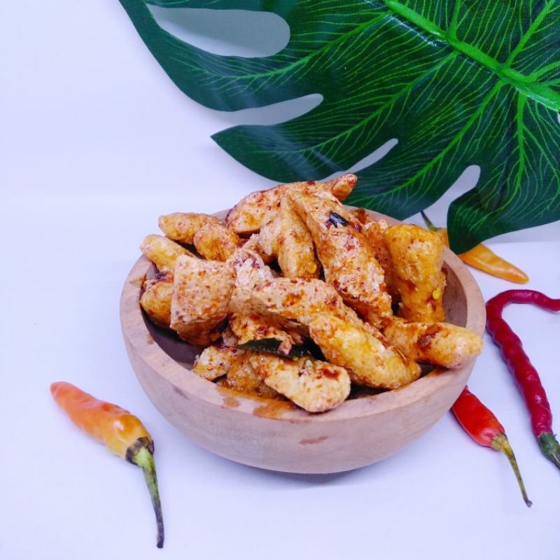 Basreng Daun Jeruk 250gr/Basreng Xtra Pedas Bumbu Cikruh Daun Jeruk 1/4 kg MURAH-1