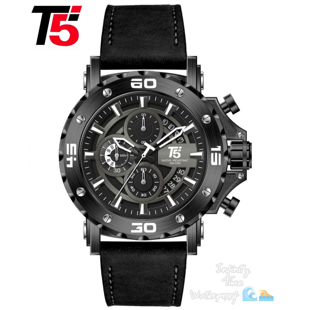 Jam Tangan Cowok T5 H3641G 3641 Chrono dan Tanggal Aktif Kualitas Original Waterproof