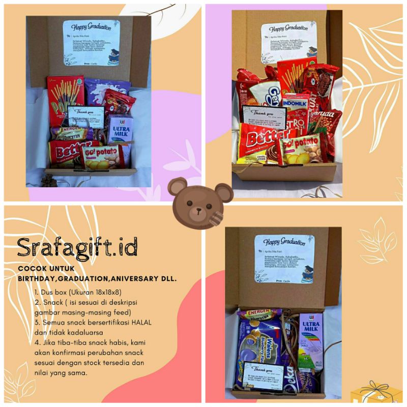

Snack Box/Hampers Snack/Kado Box/kado murah/Snack Box Surabaya/