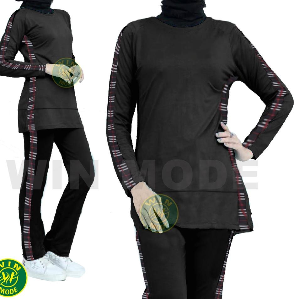 Garansi Order Baju Setelan Olahraga Senam Training Wanita Lengan Panjang YOMI BRBRY Ukuran XL XXL XXXL