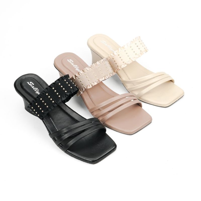 Sandal Hak Wanita Model Tali Elastis (CLD 01)