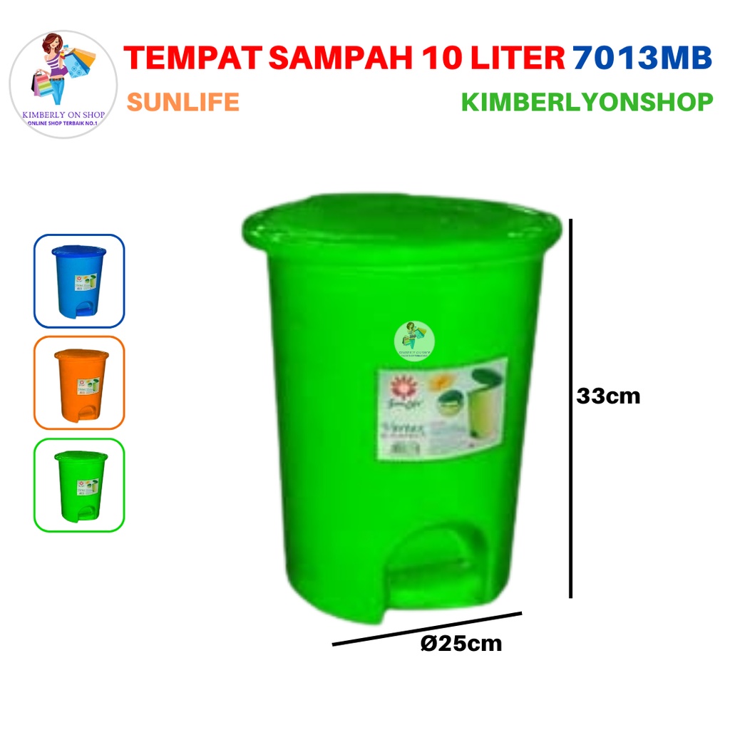 Tempat Sampah Injak Vertex Dustbin 10 Liter 7013 MB Sunlife