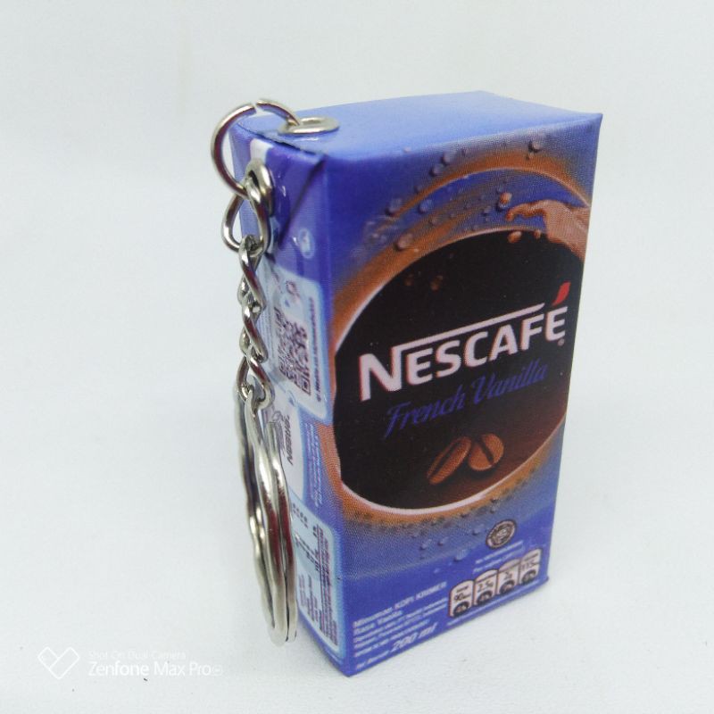 GANTUNGAN KUNCI UNIK MURAH MINIATUR KOTAK MINUMAN-Nescafe Vanilla