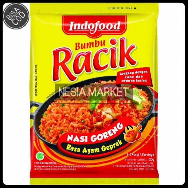 Indofood Bumbu Racik Nasi Goreng Rasa Ayam Geprek Shopee Indonesia