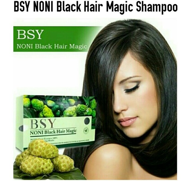 [PER BOX ISI 20 SACHET] BSY NONI Shampoo Penghitam Rambut Alami / Black Hair Magic Asli