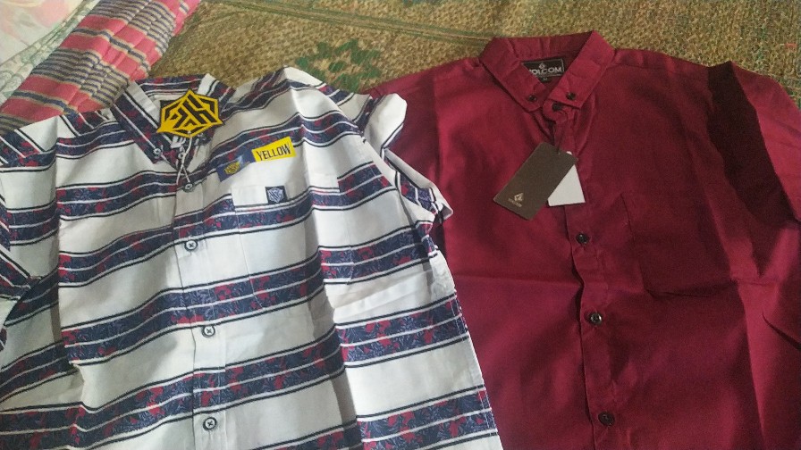 Kemeja Surfing Pria Lengan Pendek Slimfit Premium Quality