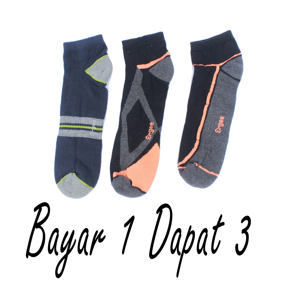 Kaos Kaki Pendek Unisex Isi 3 Pasang / Kaos Kaki Murah / Kaos Kaki Dewasa Sport