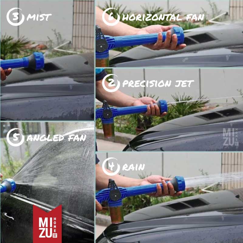 MIZU EZ JET WATER CANNON Garden Hose Nozzle Spray Gun Car Wash Kepala Semprotan Air Sabun 8 Pola-4