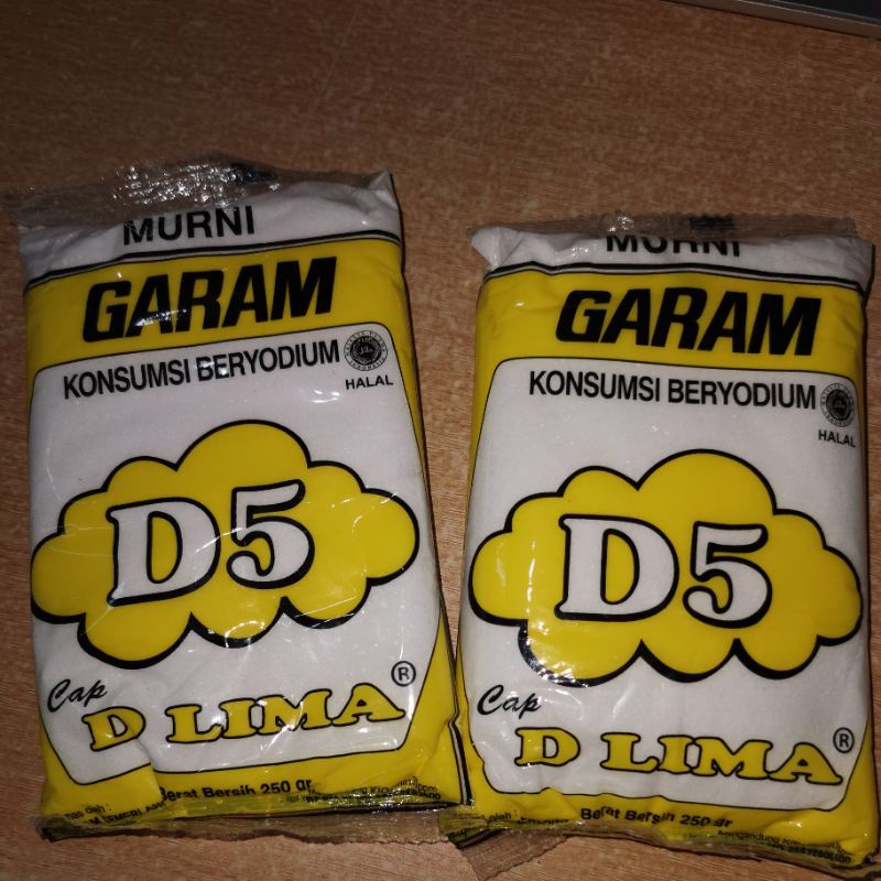 Garam masak/Garam dapur / Garam meja / Garam D5 dlima @250gr 1pc