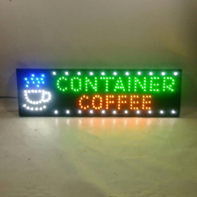 Tulisan lampu led - led sign container coffee cafe new