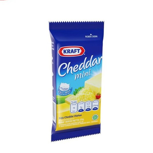 

KEJU KRAFT MINI CHEDDAR KEJU PARUT KEJU CHEDAR MINI SACHET 30 GRAM