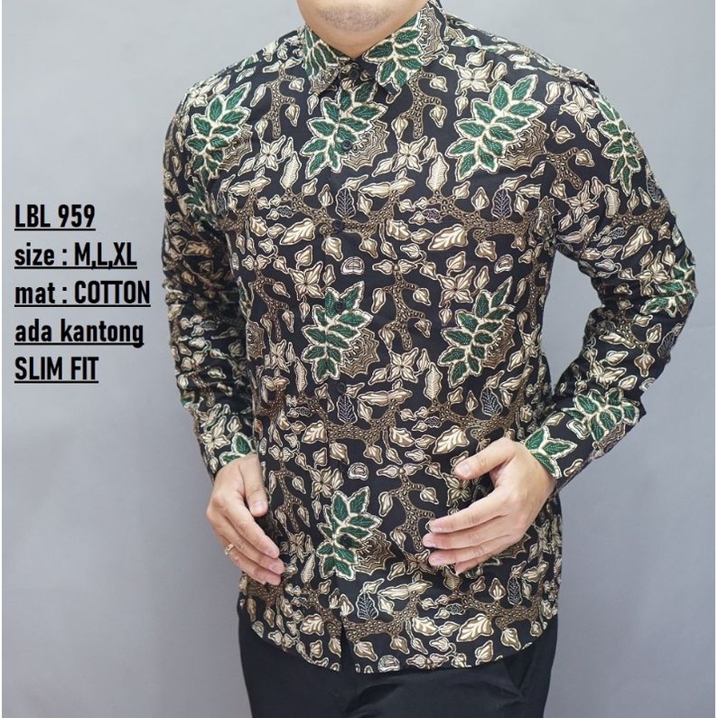 BAJU BATIK PRIA LENGAN PANJANG | KEMEJA PREMIUM SLIM FIT LBL959