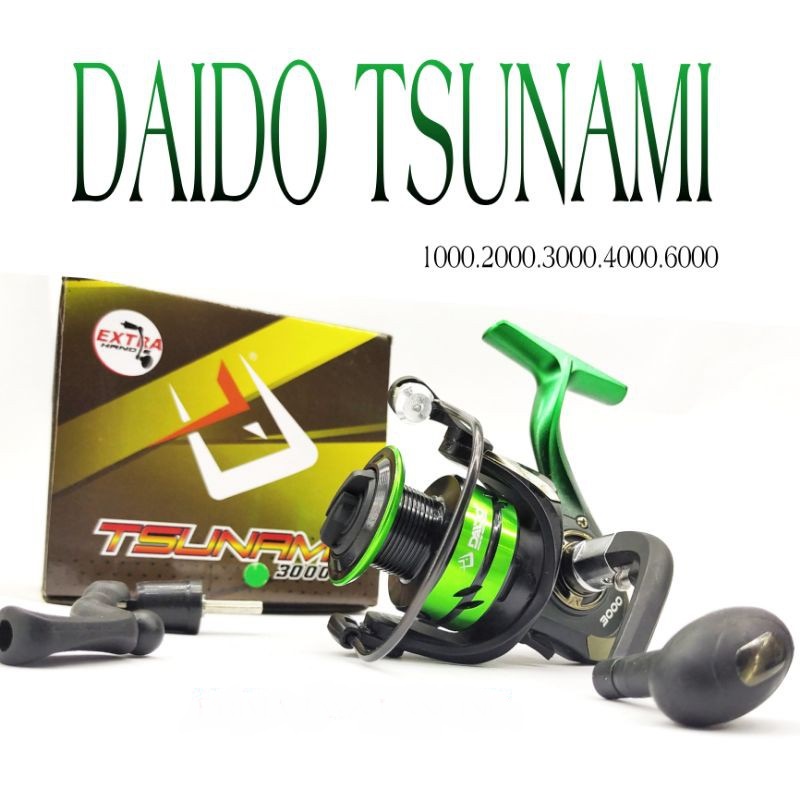 REEL SPINNING DAIDO TSUNAMI 1000-6000 FREE HANDLE ORIGINAL 6BALLBEARINGS REEL PANCING TERLARIS