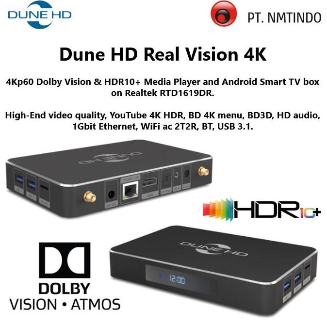 Dune Hd Real Vision 4K Dolby Vision Hdr10 Plus & Android Smart Tv Box HotR03A