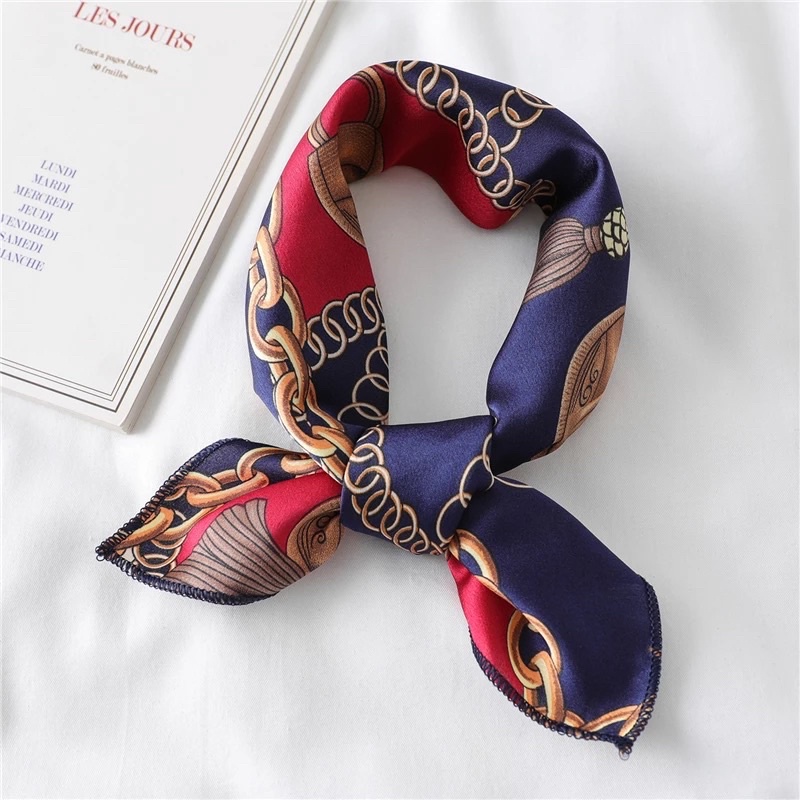 Scarf twilly silk satin syal Paris import wanita aksesoris gantungan tas murah