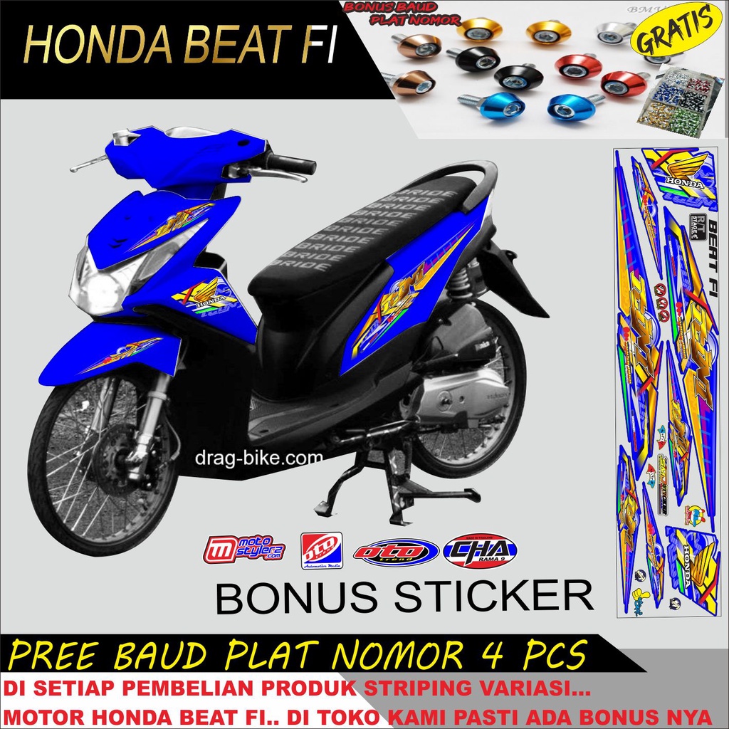 STIKER STRIPING MOTOR HONDA BEAT FI VARIASI