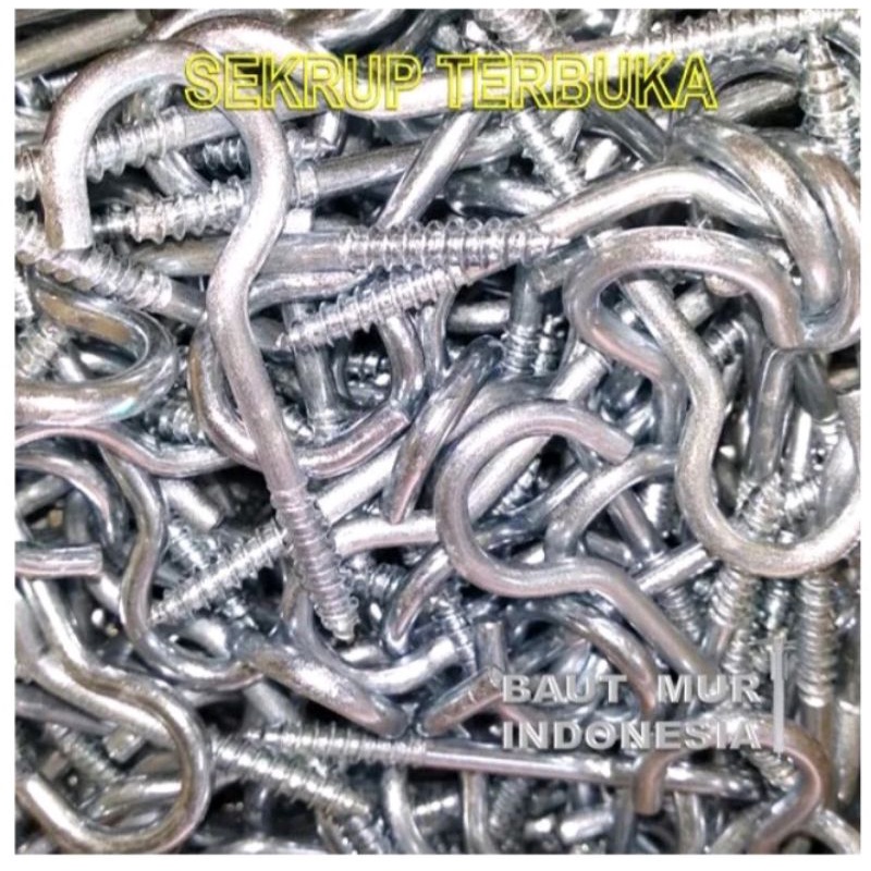 Skrup Kapstok Skrup Gantungan Cantolan Gantungan Burung Tanda Tanya Scraw Hook 5
