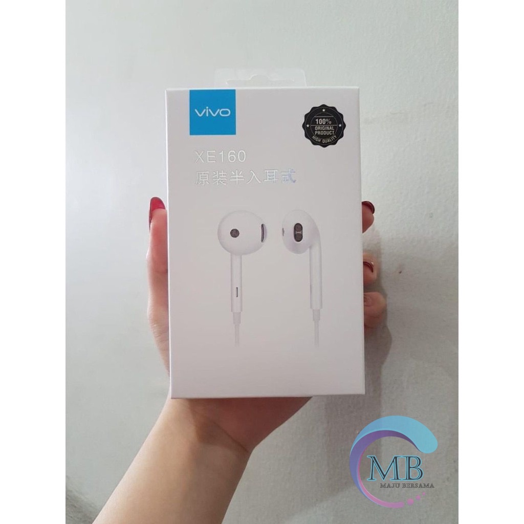 XE160 Headset headsfree earphone Hf ORIGINAL VIVO Y53 y71 y81 y83 Y91c Y91 y93 y20 y30 y50 v7 v9 Y12 y15 V20 JACK 3.5MM MB2556