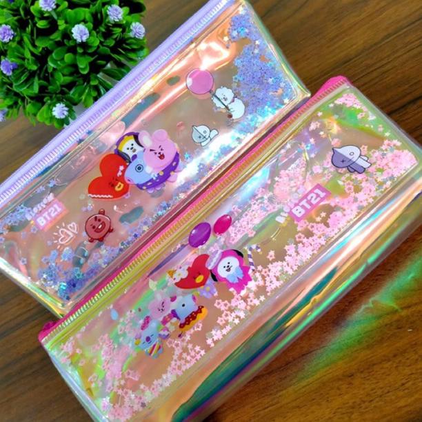 

[KODE RTQVT] Kotak pensil karakter hologram glitter kado unik lucu