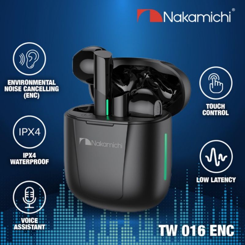 Nakamichi TW016ENC TWS WaterProof True Wireless Earbuds Bluetooth Earphone HD