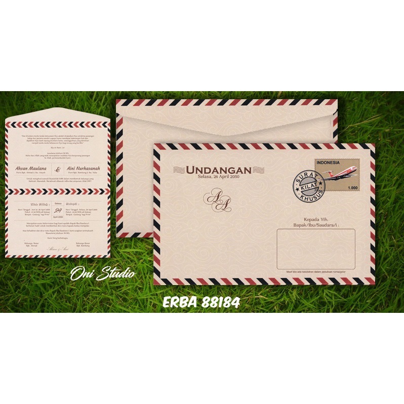 Kartu Undangan Pernikahan ERBA 88184 + Cetak