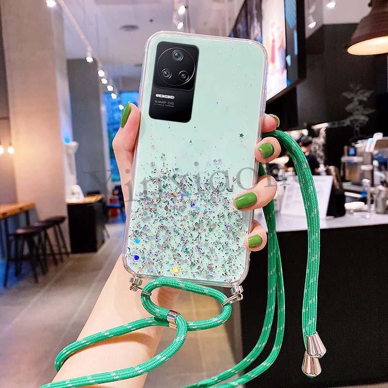 Case Tali Nagita Xiaomi Poco F4 Lanyard Glitter Gantungan