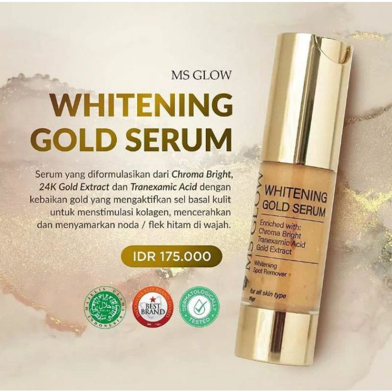 whitening Gold Serum Ms Glow //original ms glow