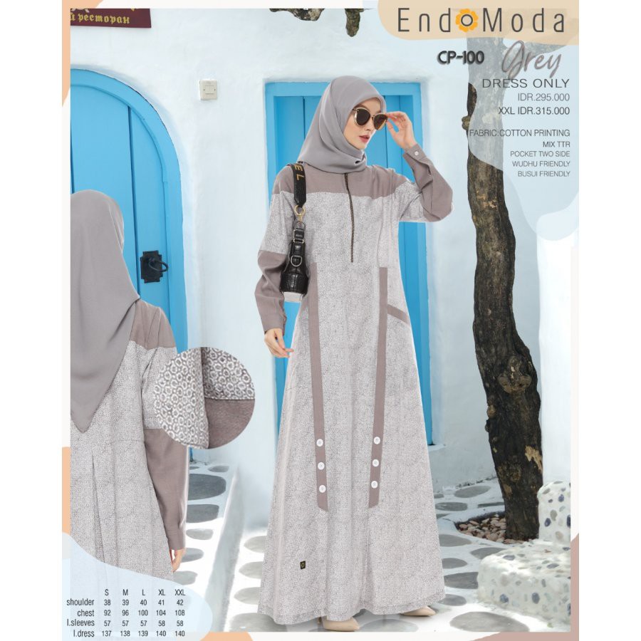 gamis syari muslimah endomoda cp 100 terbaru 2021 original