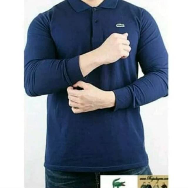 Polo shirt panjang LACOSTE keren size S-XXL Varian Warna