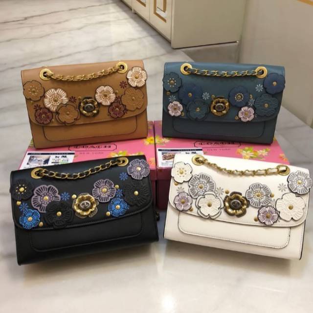 

Coach Parker Floral Print Signature COKLAT MUDA