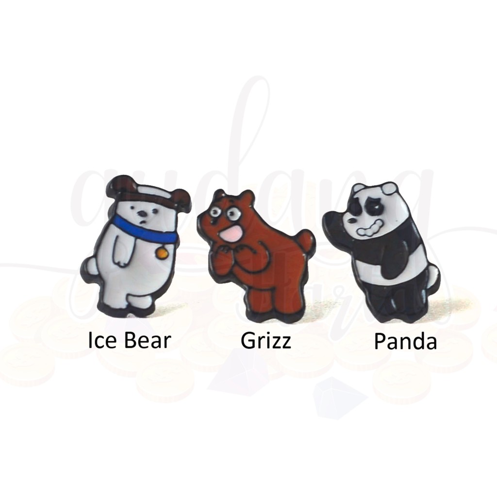 Anting Stud We Bare Bear Panda Ice Bear Lucu Unik GH 203314