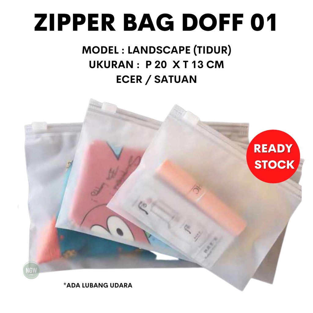 Zipper bag doff 20 x 13 ecer landscape