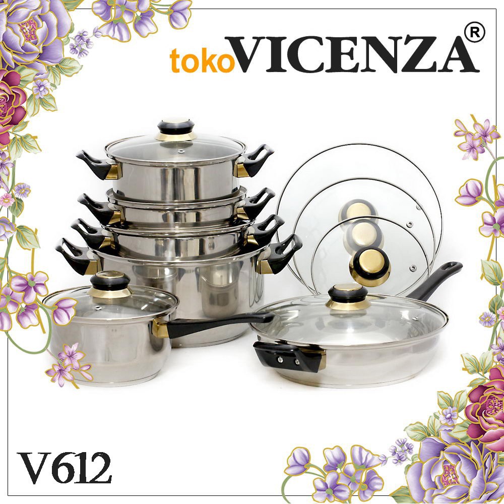 MQH - Original Vicenza Cookware Set Panci Wajan V612
