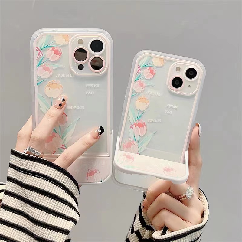 Soft Case Silikon TPU Transparan Motif Bunga Untuk IPhone 13 12 11 Pro X XR XS Max SE 2020 6 6S 7 8 Plus