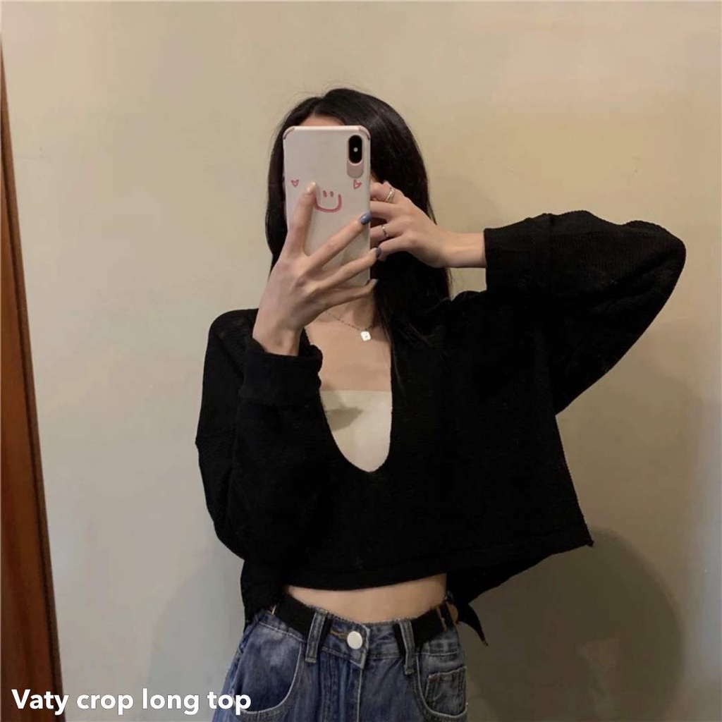 Vaty crop long top - Thejanclothes