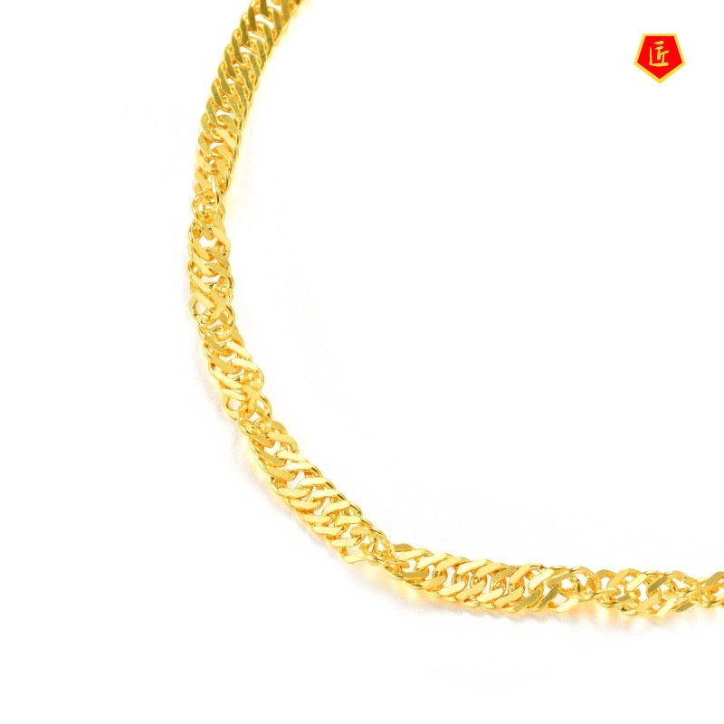 [Ready Stock]Women's Wave Water Ripple Gold Bracelet