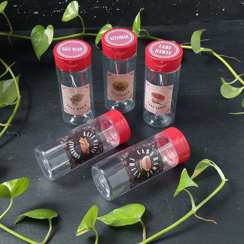 Botol Plastik Label Bumbu Dapur Model Bon Cabe 150ml