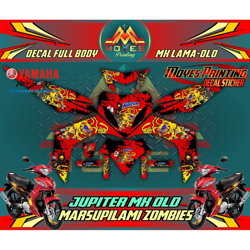 Stiker Mx Old Fullbody Decal Stiker Motor Mx Old Motif Jombie