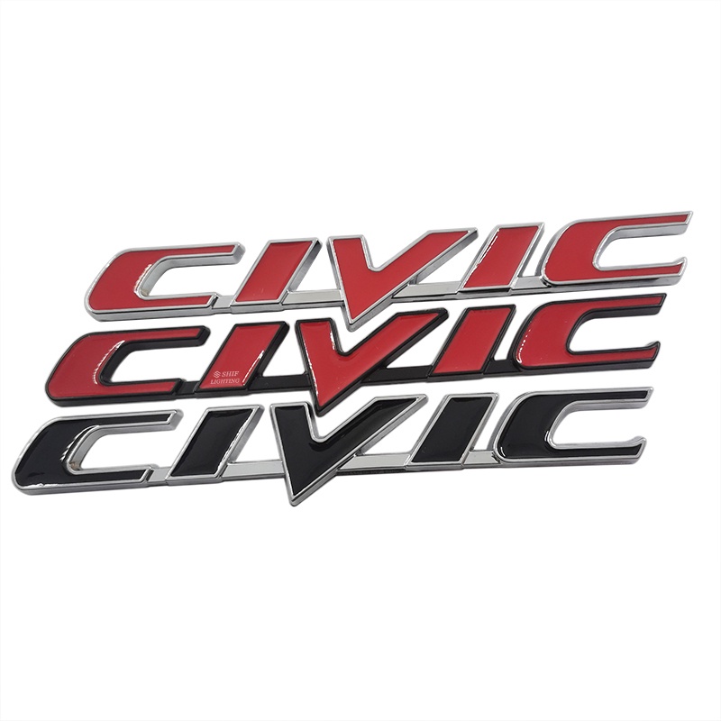 1pc Stiker Emblem Logo CIVIC Bahan Metal Untuk Bagasi Belakang Mobil HONDA