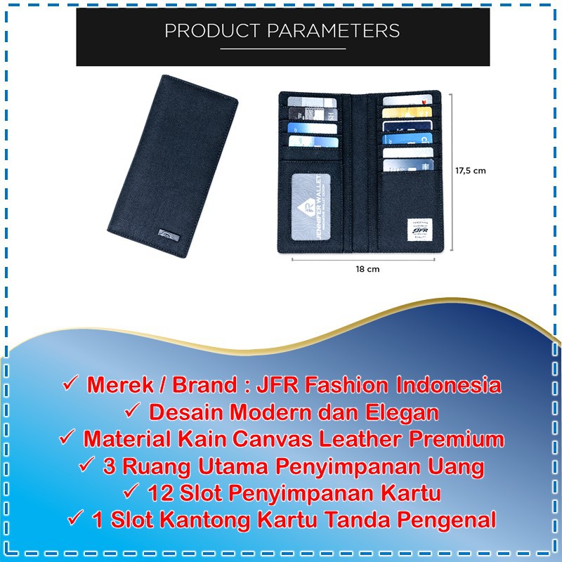 JFR DOMPET PRIA PANJANG KULIT PU ASLI ORIGINAL LIPAT MURAH IMPORT KEREN DISTRO BRANDEDTERBARU ORI