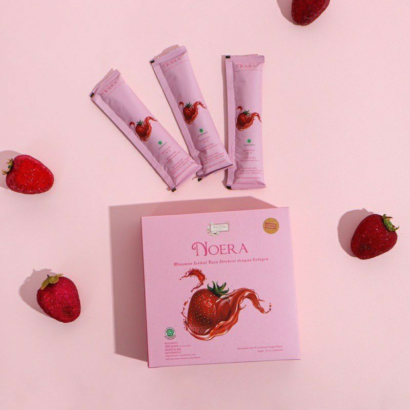 Noera Collagen Drink Minuman Kolagen Strawberry Original Asli Murah Berkualitas