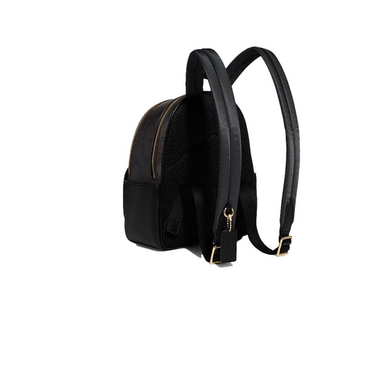 Coach Mini Court Backpack In Signature Brown Black (C8604)