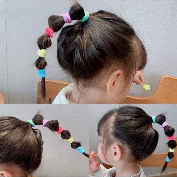 [KD] Karet Rambut Donat isi 50 pcs / Ikat Rambut Donut / lkat Rambut Korea warna