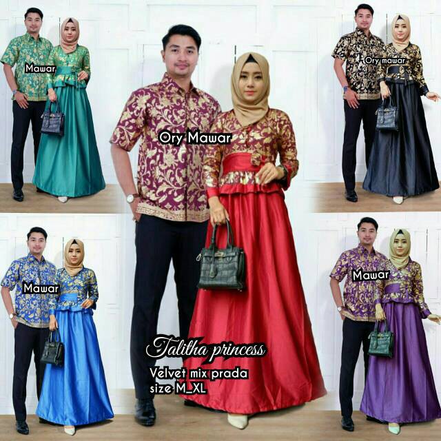 Panjang wanita muslim gamis batik Couple long dress motif bunga casual dress murah talitha princes