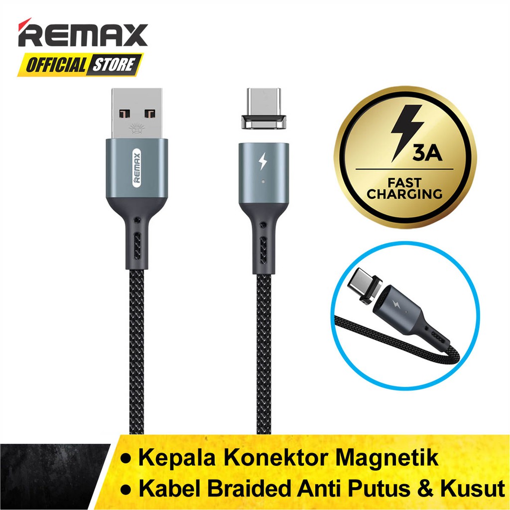 Remax Cigan 3A Powerfull Magnet Connection Micro Cable - 1M